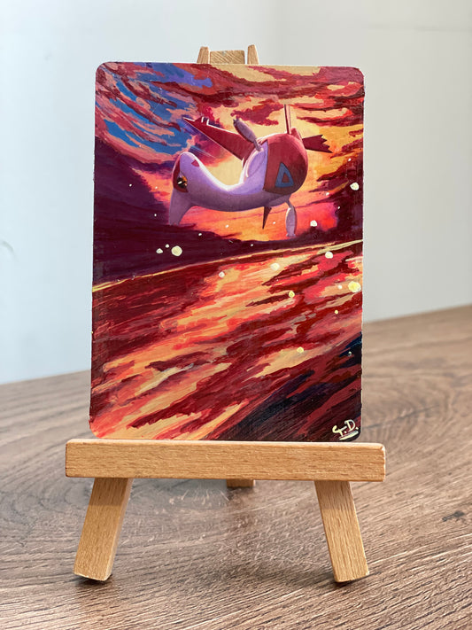 ❣️Latios and Latias❣️ Altered Pokemon cards (Painted In acrylic)