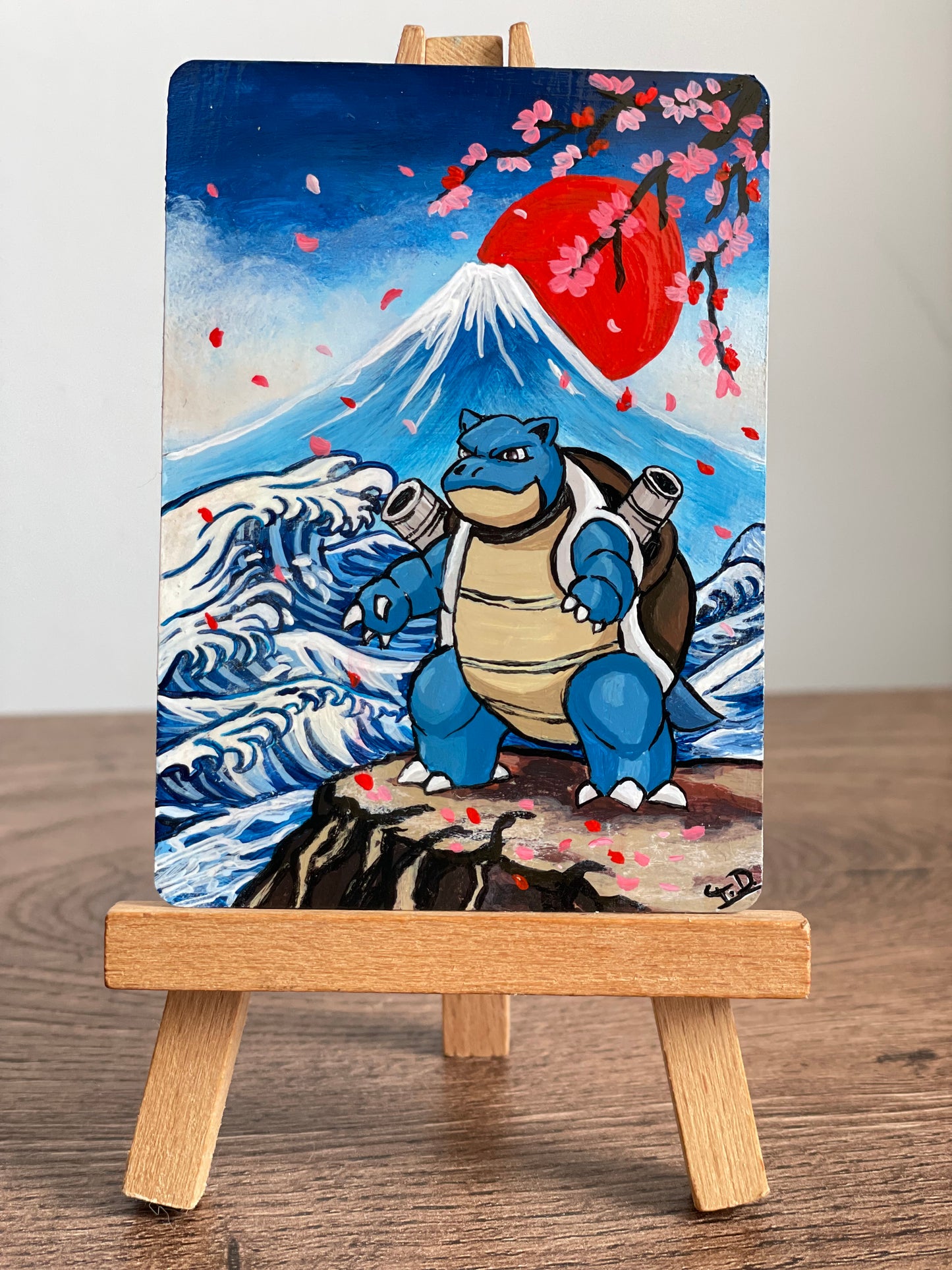 🌊Blastoise🌊 Altered Pokemon card (painted in acrylic)