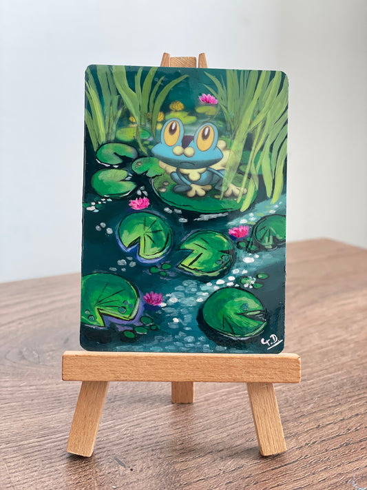 🍃Froakie🍃 Alred Pokémon card ( painted in acrylic)
