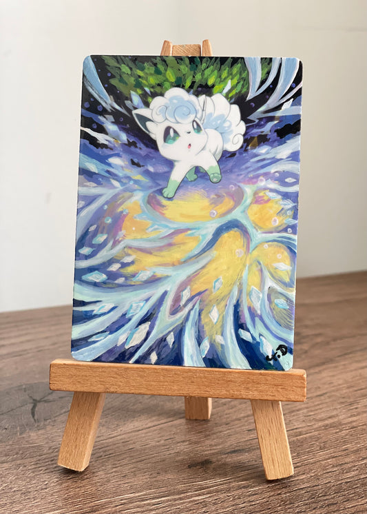 🫧Alolan Vulpix🫧 Altered Pokémon card (Painted in Acrylic)