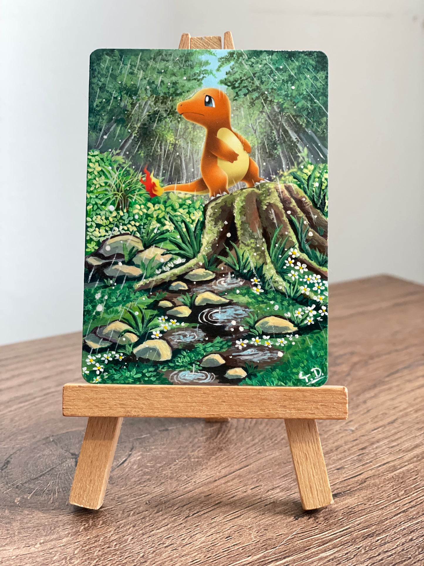 🔥Charmander🔥 Altered Pokémon card (painted in acrylic)