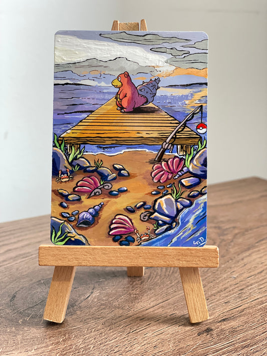 🌊Slowbro🌊 Altered Pokémon card (painted in acrylic)
