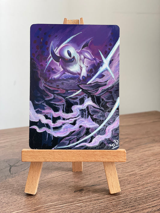 🌑Absol🌑 Altered Pokémon card (Painted in Acrylic)
