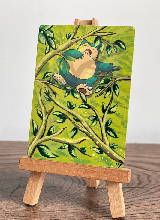 Snorlax - Altered Pokemon Card (Painted in Acrilyc)