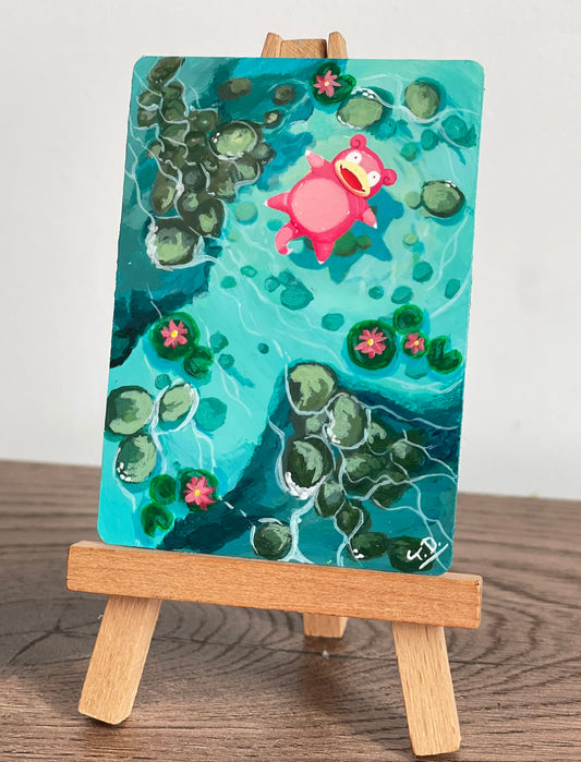 Slowpoke - Altered Pokemon Card (Painted in Acrylic)