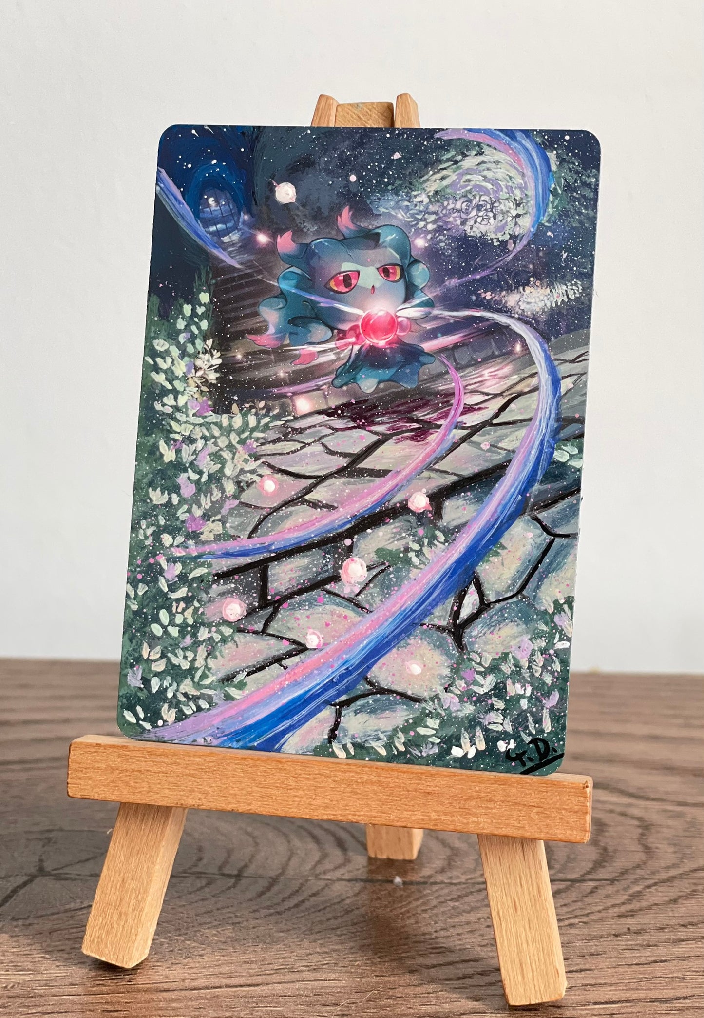 Misdreavus - Altered Pokemon Card (Painted in Acrylic)