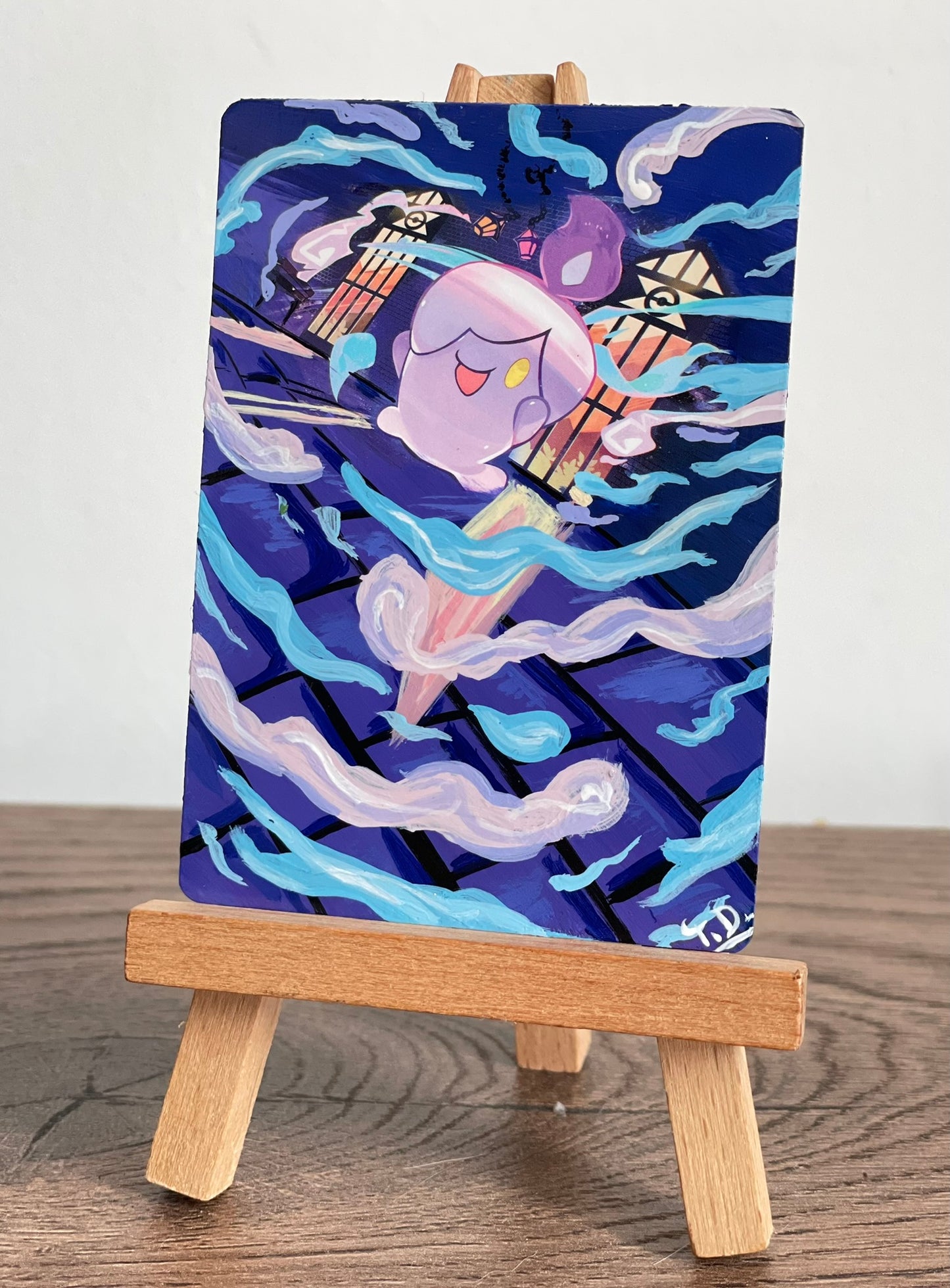 Litwick - Altered Pokemon Card (Painted in Acrilyc)