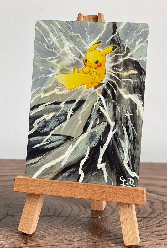 Pikachu - Altered Pokemon Card (Painted in Acrylic)