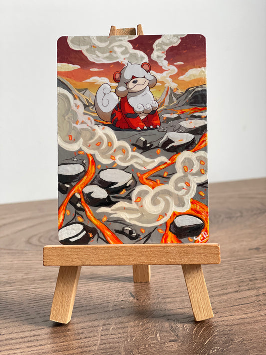 Hisuian Growlithe- Altered Pokémon card (Painted in Acrylic)