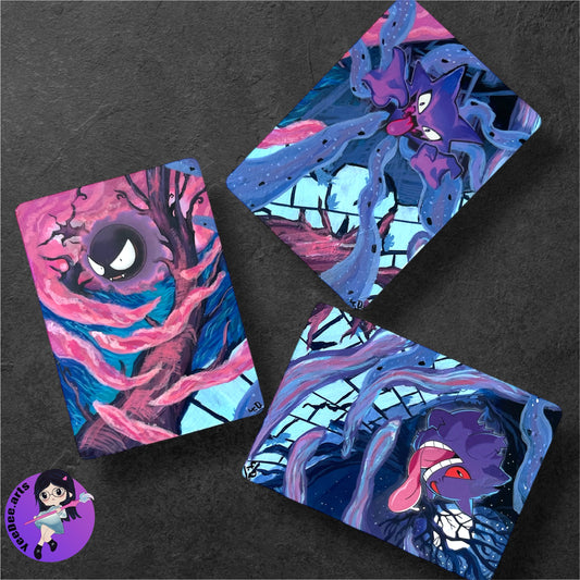 Gastly-Hunter-Gengar - Altered Pokemon Card (Painted in Acrilyc)